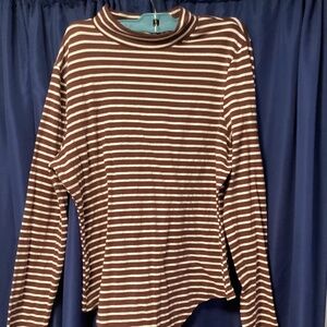 Maroon stripe one piece body suit